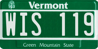 VT license plate WIS119