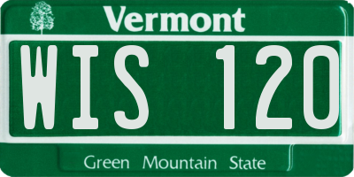 VT license plate WIS120