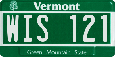 VT license plate WIS121