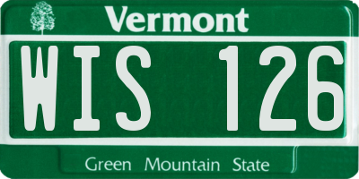 VT license plate WIS126