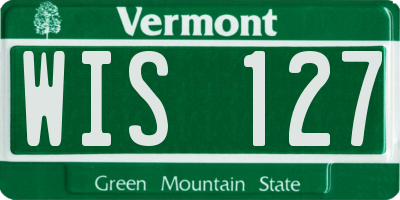VT license plate WIS127