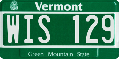 VT license plate WIS129