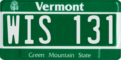 VT license plate WIS131