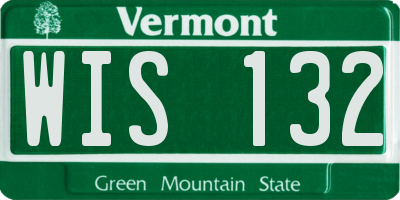 VT license plate WIS132