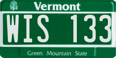 VT license plate WIS133