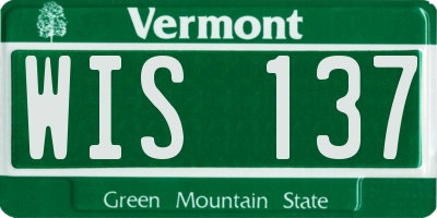 VT license plate WIS137
