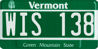 VT license plate WIS138