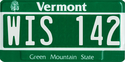 VT license plate WIS142