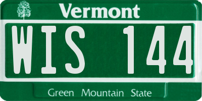 VT license plate WIS144