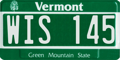 VT license plate WIS145