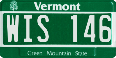 VT license plate WIS146
