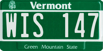 VT license plate WIS147