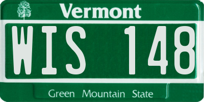 VT license plate WIS148