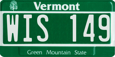 VT license plate WIS149