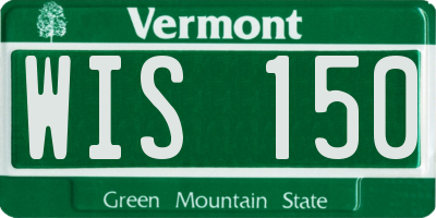 VT license plate WIS150