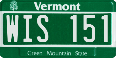 VT license plate WIS151