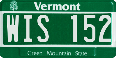VT license plate WIS152
