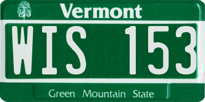 VT license plate WIS153