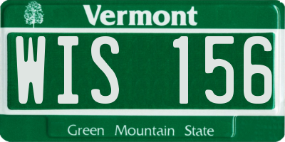 VT license plate WIS156