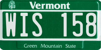 VT license plate WIS158