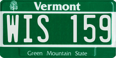 VT license plate WIS159