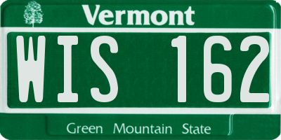 VT license plate WIS162