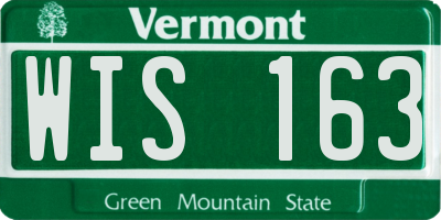 VT license plate WIS163