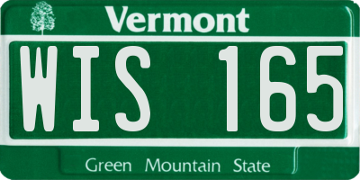 VT license plate WIS165