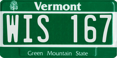 VT license plate WIS167