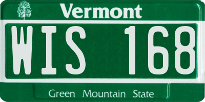 VT license plate WIS168