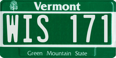 VT license plate WIS171