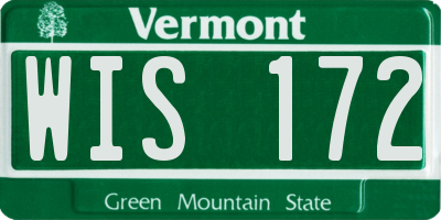 VT license plate WIS172