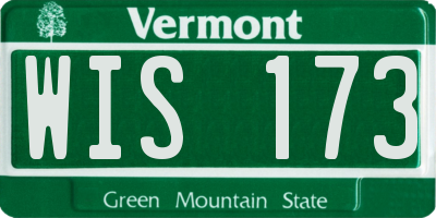 VT license plate WIS173