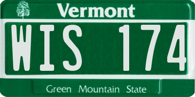 VT license plate WIS174