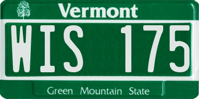 VT license plate WIS175