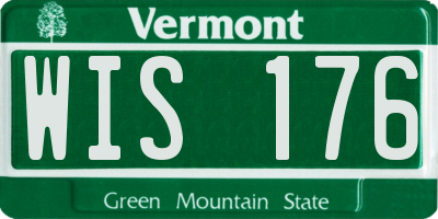 VT license plate WIS176