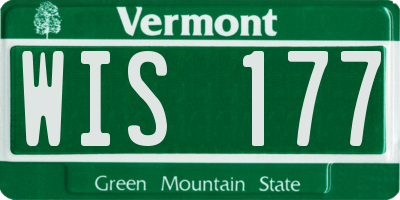 VT license plate WIS177