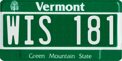 VT license plate WIS181