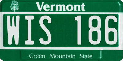 VT license plate WIS186