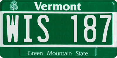VT license plate WIS187