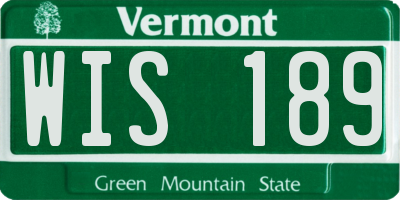 VT license plate WIS189