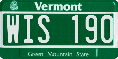 VT license plate WIS190