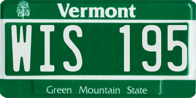 VT license plate WIS195