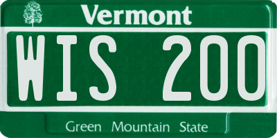 VT license plate WIS200