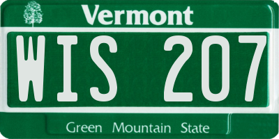 VT license plate WIS207