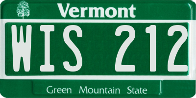 VT license plate WIS212