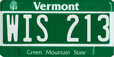 VT license plate WIS213