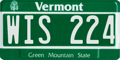 VT license plate WIS224