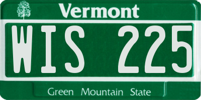 VT license plate WIS225
