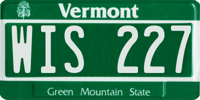 VT license plate WIS227